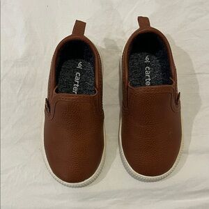Carter's brown boys’ Slip-On dress shoes faux leather size 6